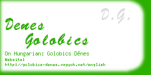 denes golobics business card